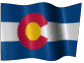 Colorado state flag, waving