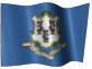 Connecticut state flag, waving